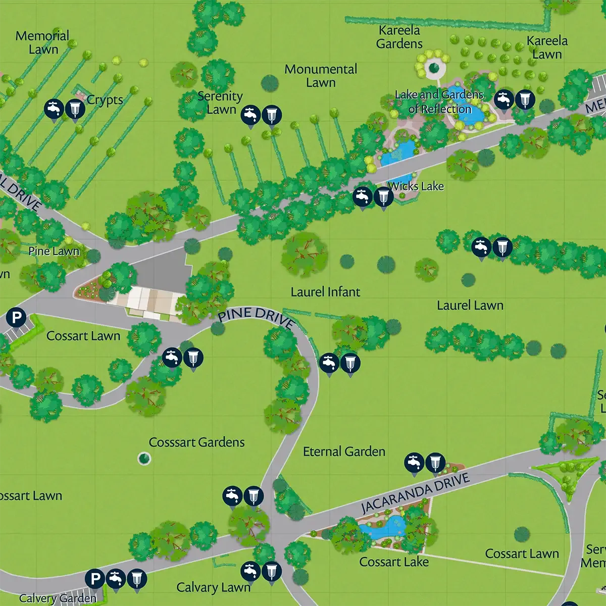 Toowoomba memorial park digital map