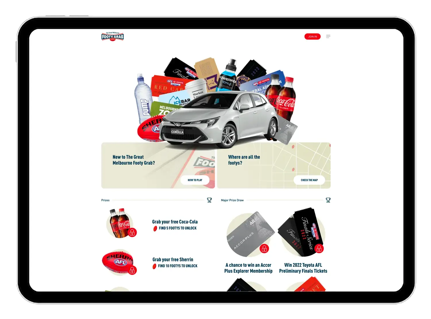 The Great Melbourne Footy Grab Portfolio 4 Website on Tablet