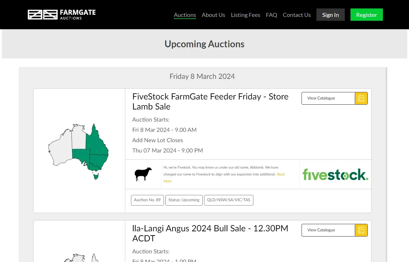 FarmGate Webpage Screenshot