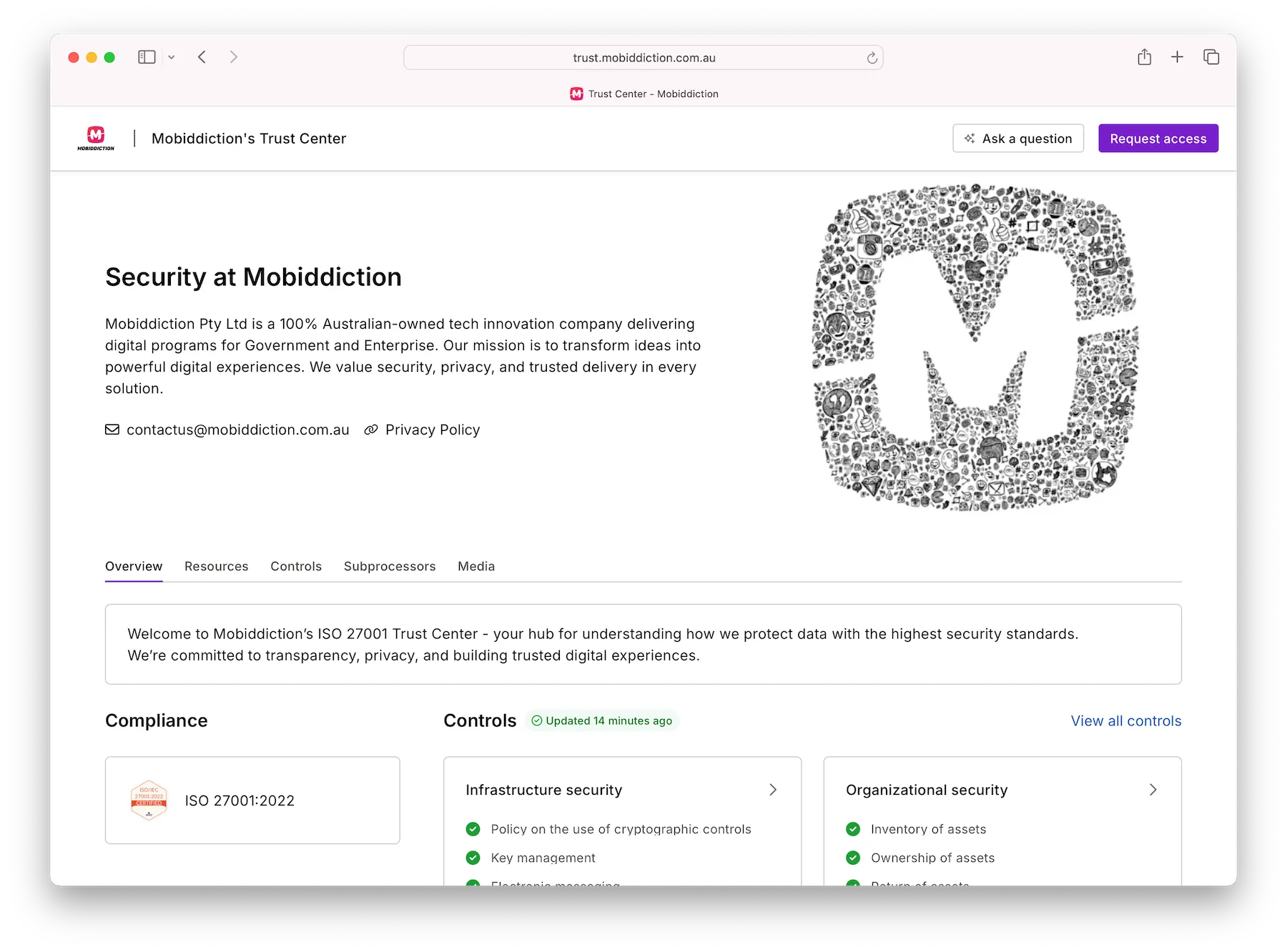 Mobiddiction Trust Centre ISO Compliance Portal